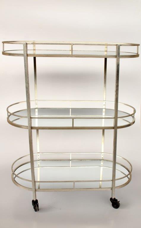 Silver Oval 3 Tier Trolley
